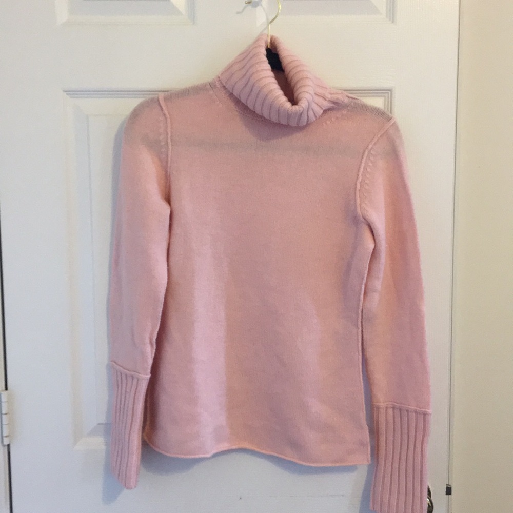 Chunky pink turtleneck sweater